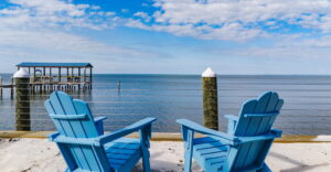 two chairs facing the bay