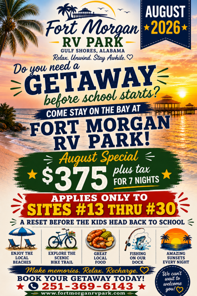 special promotion for RV sites near Gulf Shores Alabama