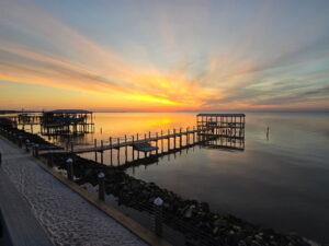 sunset at Ft Morgan on Bon Secour Bay
