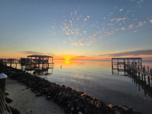 sunset at Ft Morgan on Bon Secour Bay