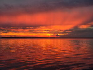 sunset at Ft Morgan on Bon Secour Bay